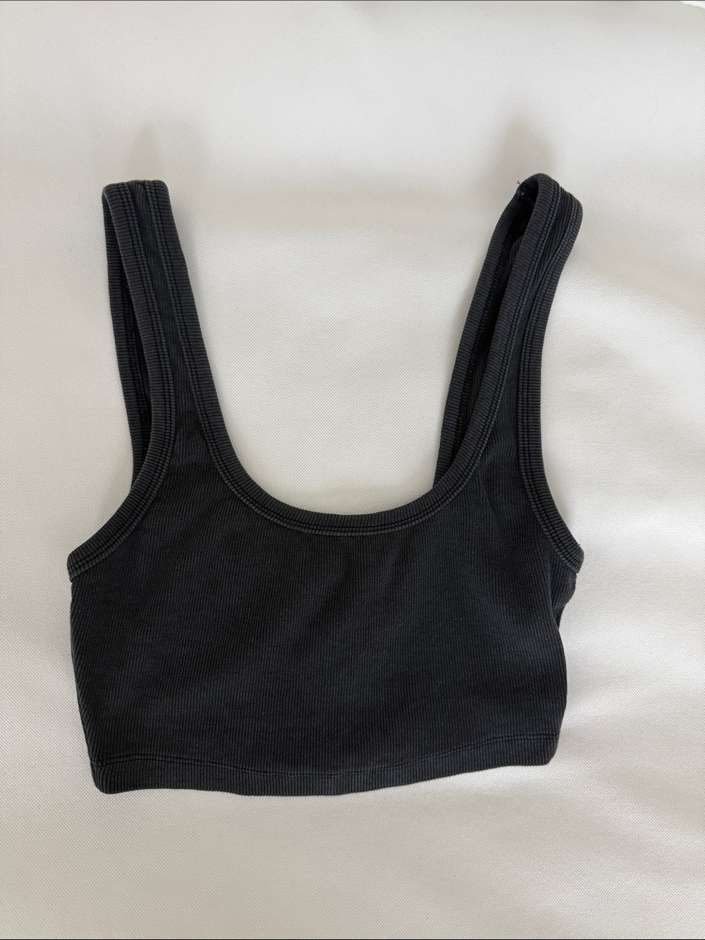 Zara Black Ribbed Crop Tank Top
